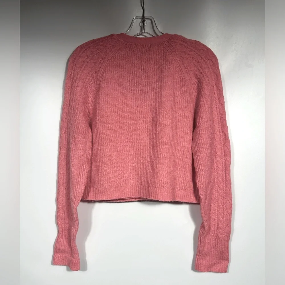 NEW J.Crew Supersoft cropped cable-knit sweater-tank set Size M Hthr Sorbet
